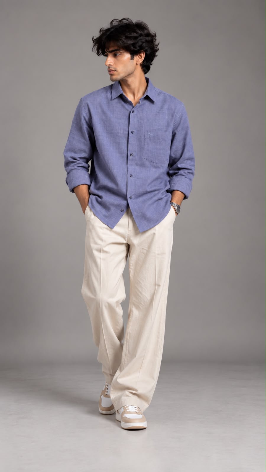 Denim Blue  Linen Shirt