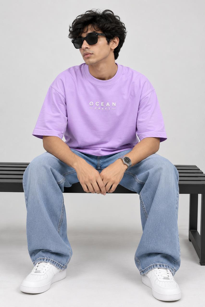 Lavender Boundless Art Oversized Premium Cotton T-Shirt