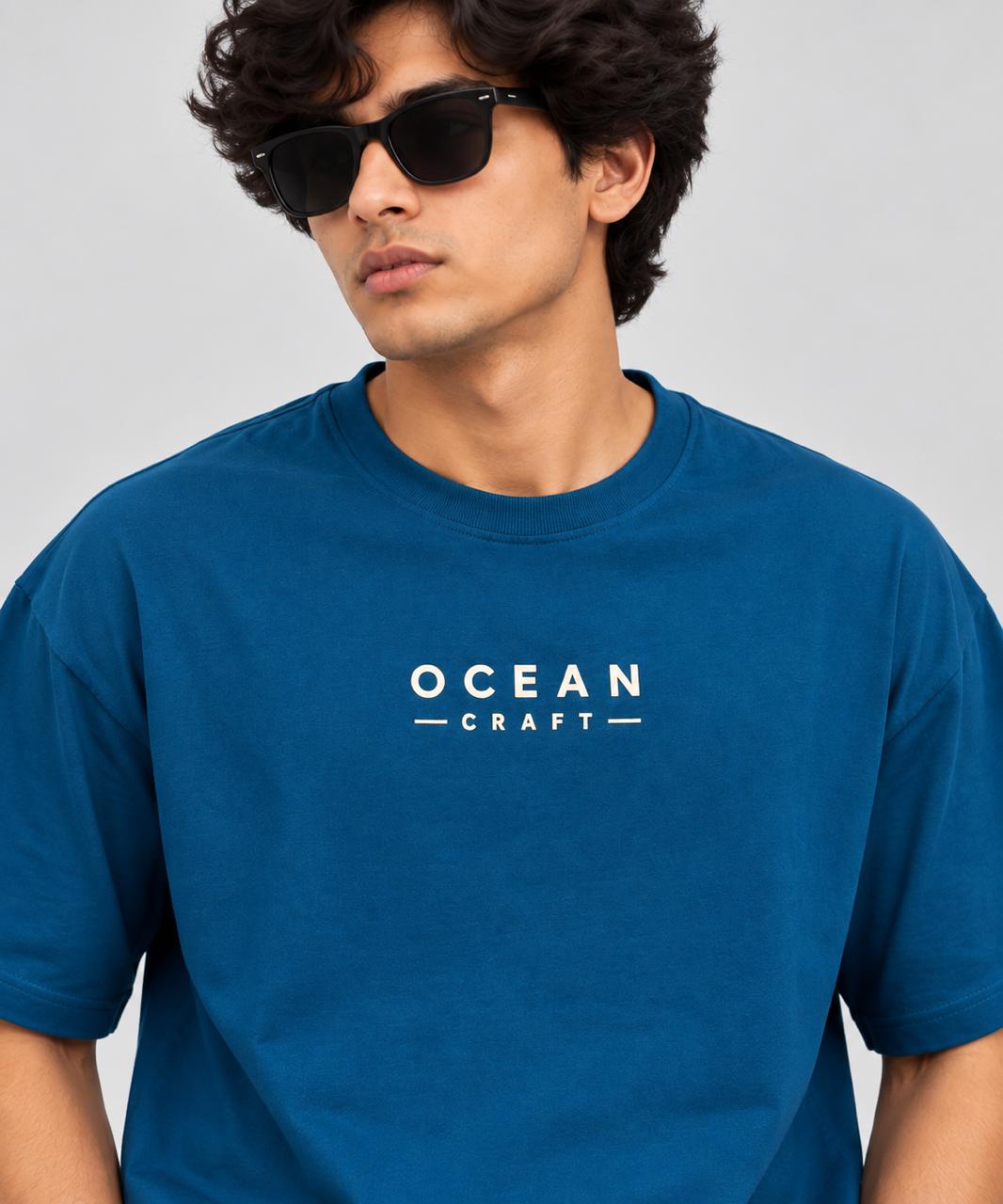 Blue Oversized Premium Cotton T-shirt
