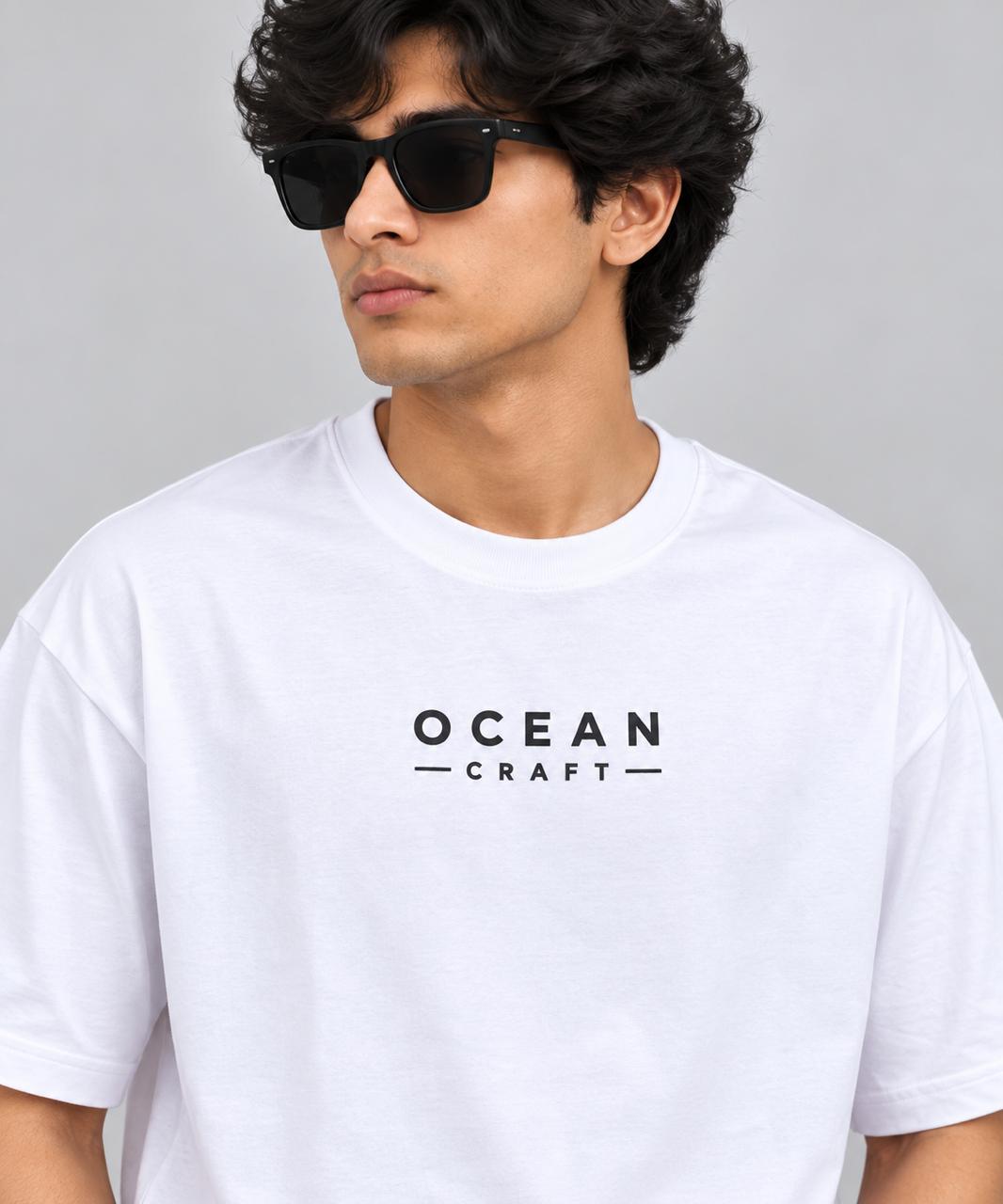 White Boundless Art Oversized Premium Cotton T-Shirt