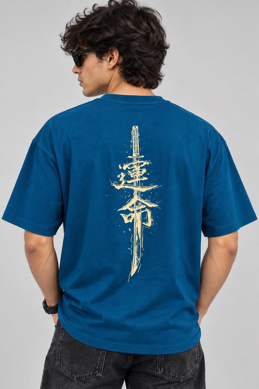 Blue Oversized Premium Cotton T-shirt