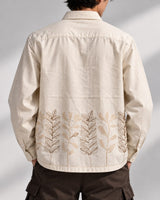 Ivory Botanical Embroidered Boxy Fit Shirt