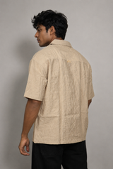 Men’s Premium Self-Textured Shirt – Beige