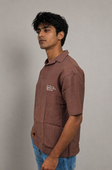 Men’s Premium Self-Textured Shirt – Brown