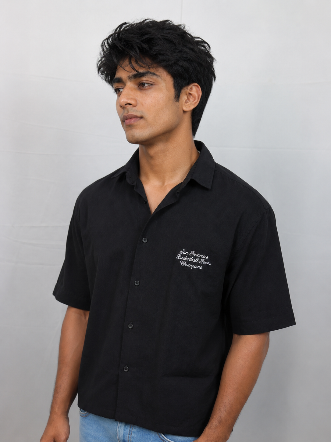 Men’s Premium Self-Textured Shirt –Black