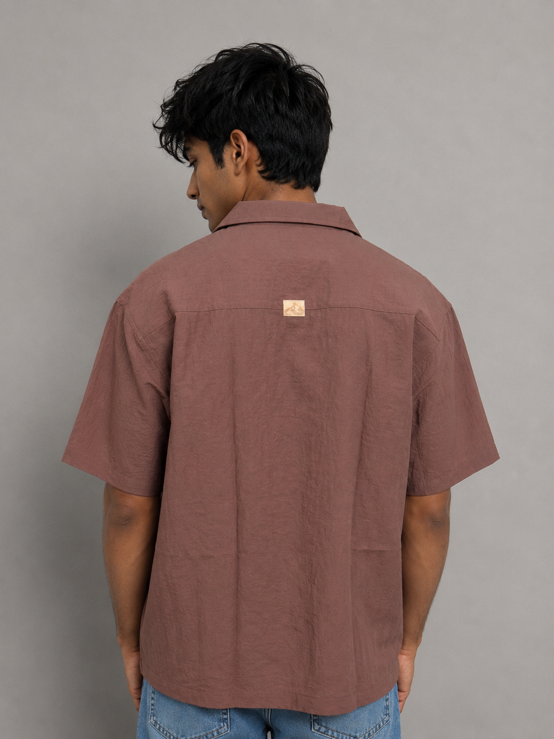 Men’s Premium Self-Textured Shirt – Brown