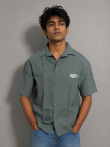 Men’s Premium Self-Textured Shirt –Olive Green