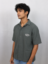 Men’s Premium Self-Textured Shirt –Olive Green