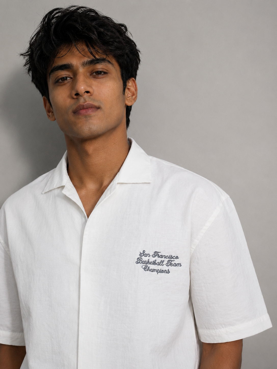 Men’s Premium Self-Textured Shirt –white