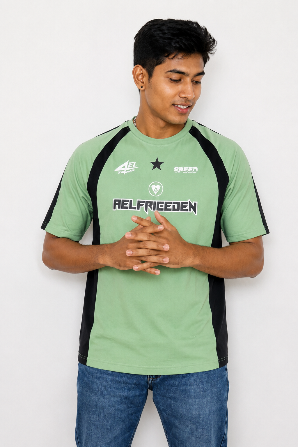 Men's Style Green Oversized  T-Shirt