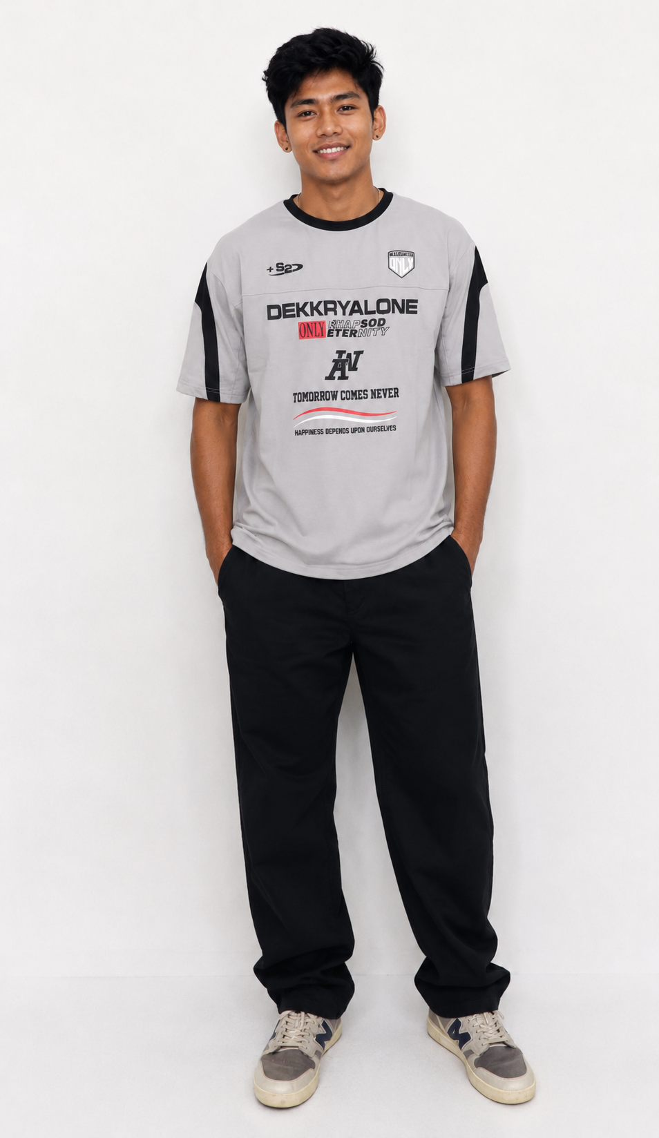 Men's Style Grey Oversized T-Shirt