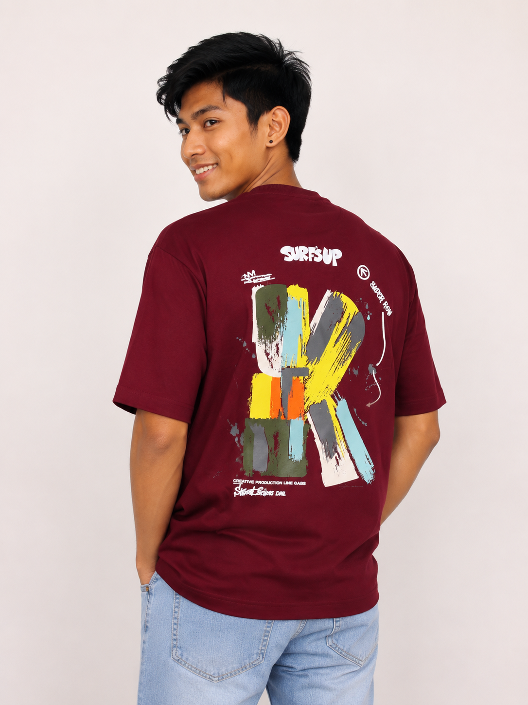 Men’s Premium Maroon Oversized T-Shirt
