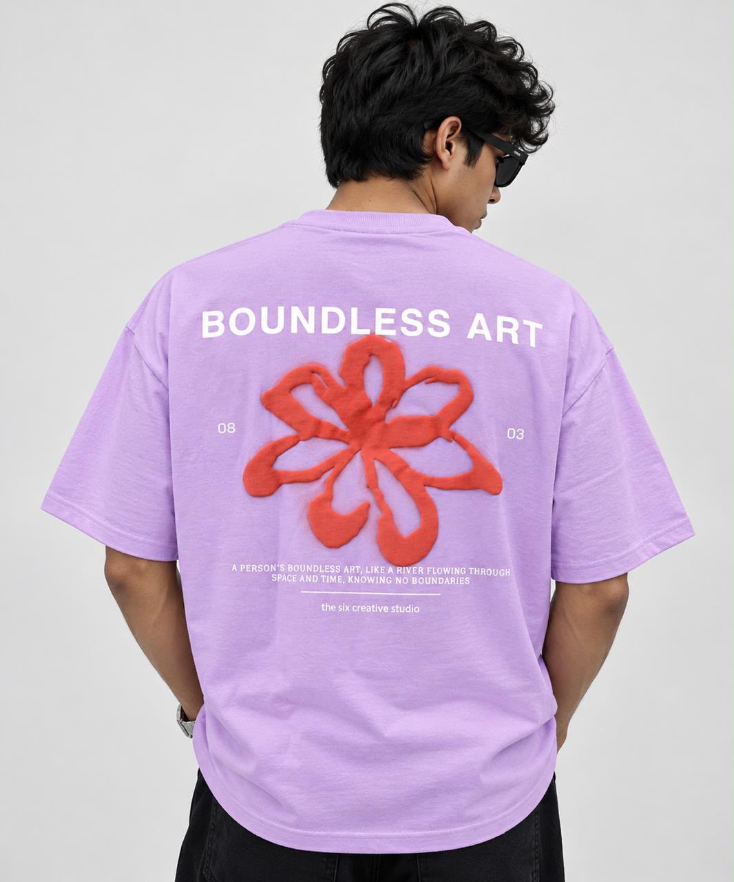 Lavender Boundless Art Oversized Premium Cotton T-Shirt