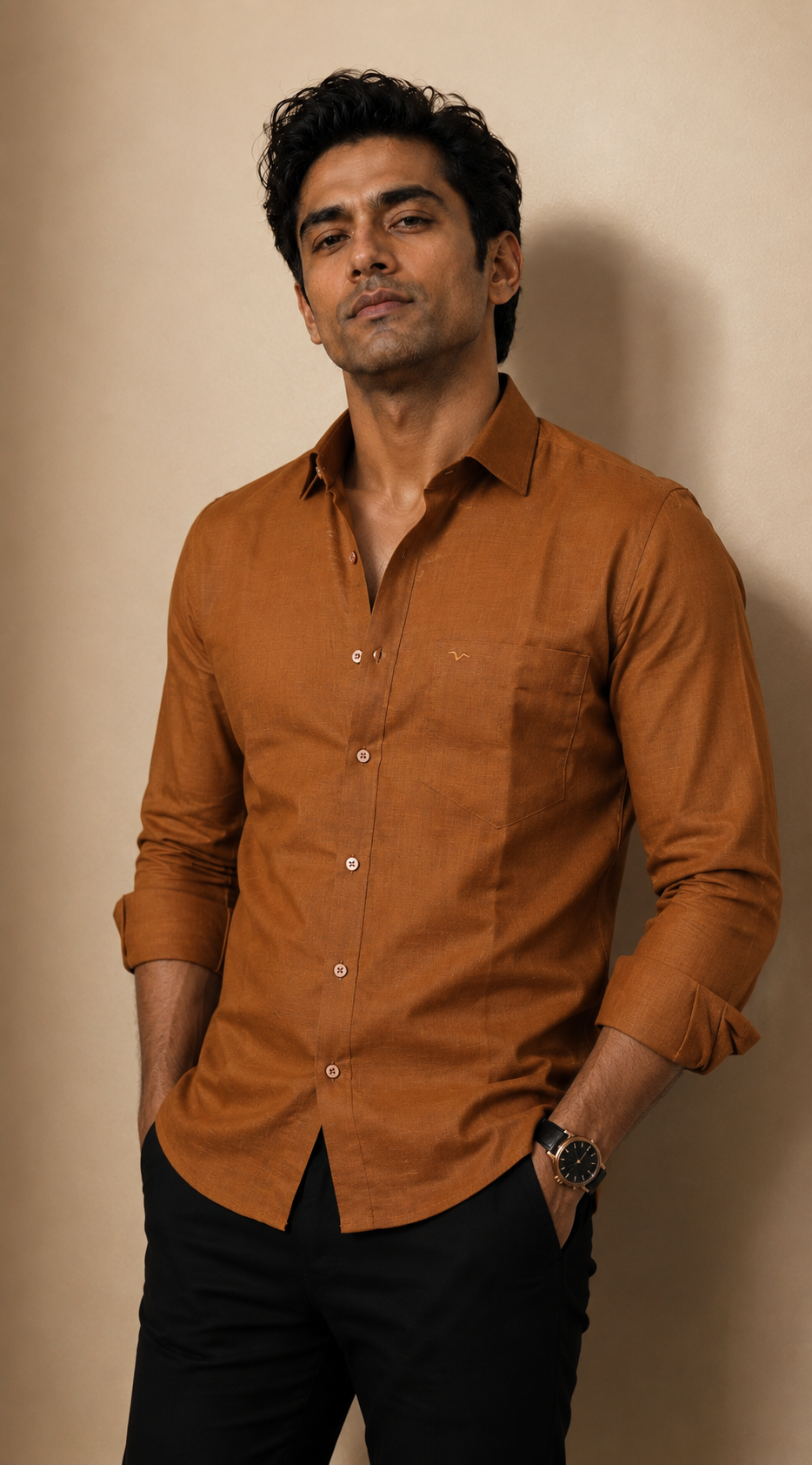 Brown Linen Shirt