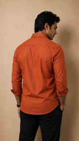 Rusty Orange Linen Shirt