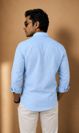 Linen Sky Blue Shirt