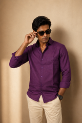 Wine Linen Shirt