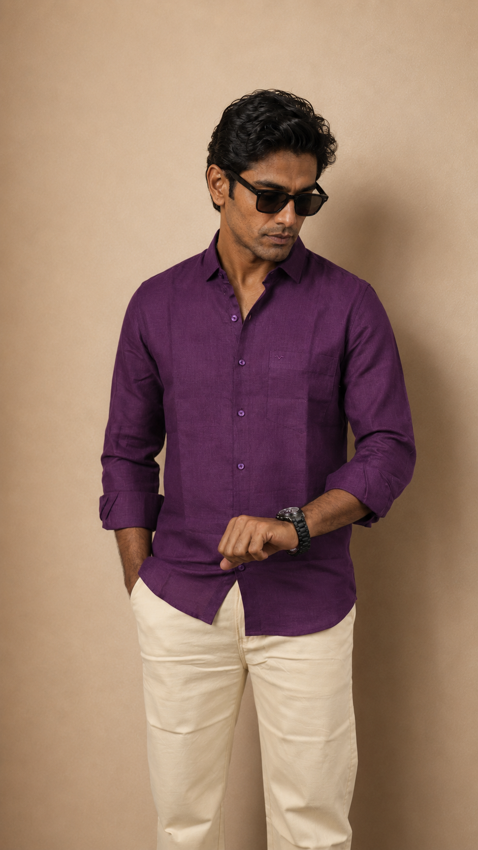 Wine Linen Shirt